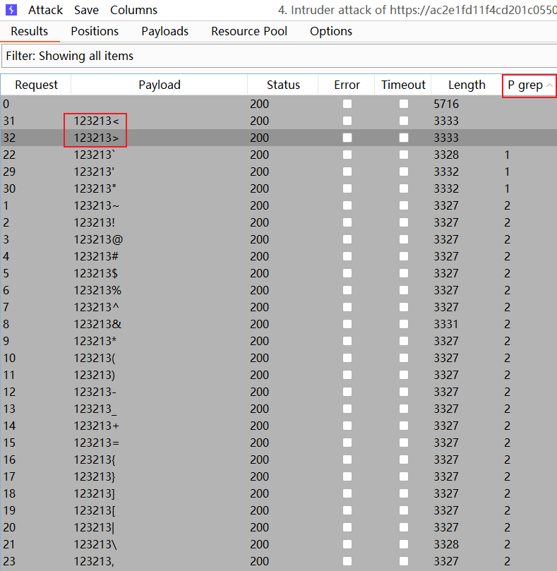 intruder grep XSS Payload 字符-查看结果.png